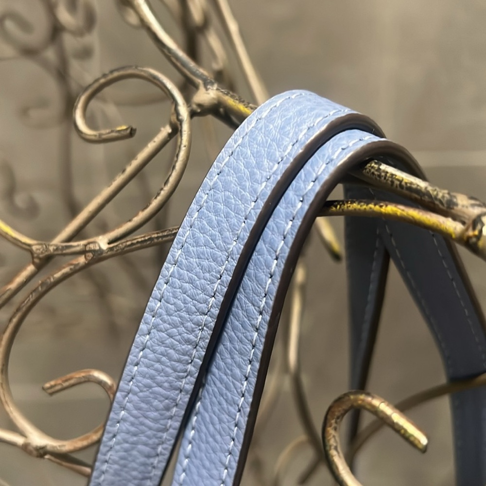 Coach Mollie Blue Tote leather Bag. Silver hardware Retail $378 style 1671 - Picture 3 of 16